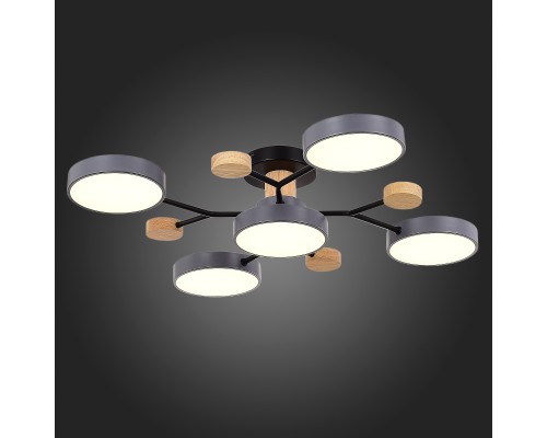 SLE6006-702-05 Светильник потолочный Серый/Серый LED 5*12W 3000K/4500K/6000K FAEMA