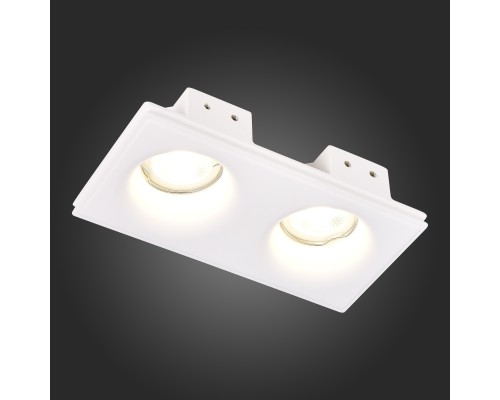 ST254.328.02 Св-к встр. из гипса Белый GU10 2*50W IP20 L200xW100xH45 180-240V Без ламп Встраиваемые светильники