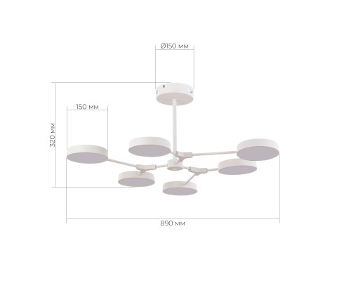 SLE6003-502-06 Светильник потолочный Белый/Белый LED 6*10W MONTA