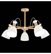 SLE103802-05 Светильник потолочный Светлое дерево, Белый/Белый E27 5*60W BALCAMO