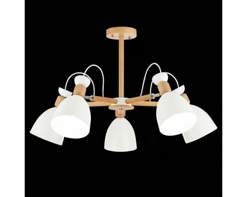 SLE103802-05 Светильник потолочный Светлое дерево, Белый/Белый E27 5*60W BALCAMO