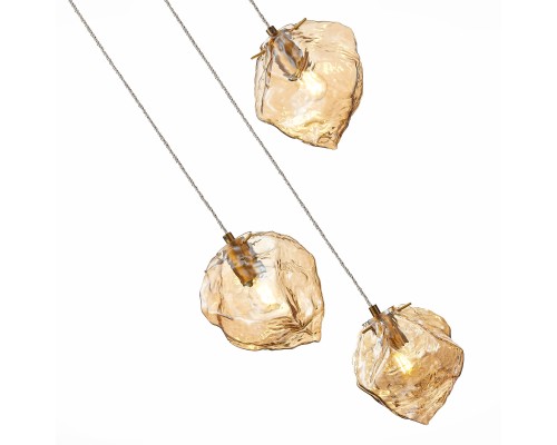 SL1175.303.03 Светильник подвесной ST-Luce Латунь/Янтарный E14 3*40W PORTICI