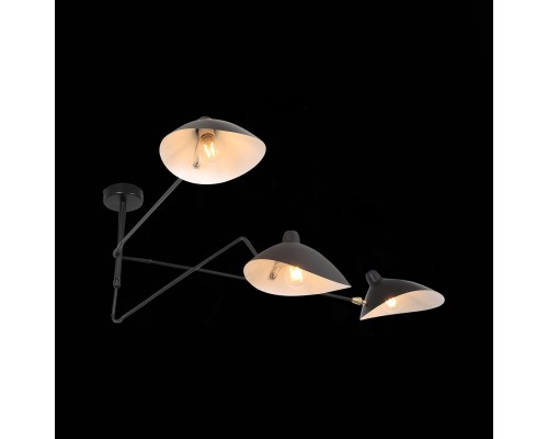 SL305.402.03 Люстра потолочная ST-Luce Черный/Черный, Белый E27 3*60W SPRUZZO