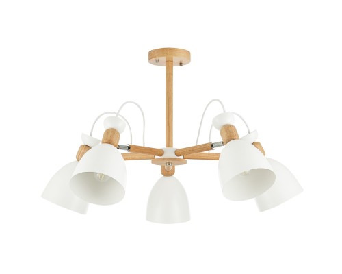 SLE103802-05 Светильник потолочный Светлое дерево, Белый/Белый E27 5*60W BALCAMO
