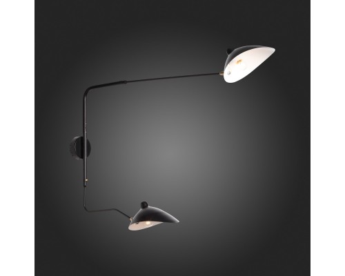 SL305.401.02 Светильник настенный ST-Luce Черный/Черный, Белый E27 2*60W SPRUZZO