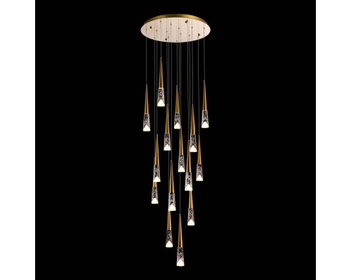 SL6111.203.15 Люстра подвесная ST-Luce Золотистый/Прозрачный LED 15*3W 3000K SOLLEN