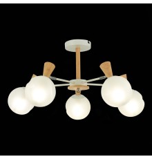 SLE220702-05 Светильник потолочный Белый, Светлое дерево/Белый E14 5*40W CATANIA