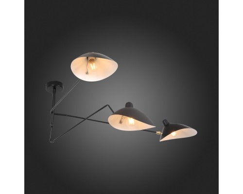 SL305.402.03 Люстра потолочная ST-Luce Черный/Черный, Белый E27 3*60W SPRUZZO