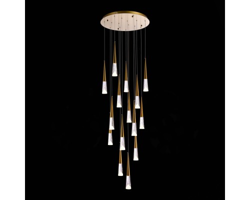 SL6111.203.15 Люстра подвесная ST-Luce Золотистый/Прозрачный LED 15*3W 3000K SOLLEN