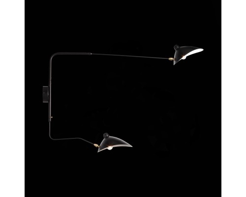 SL305.401.02 Светильник настенный ST-Luce Черный/Черный, Белый E27 2*60W SPRUZZO