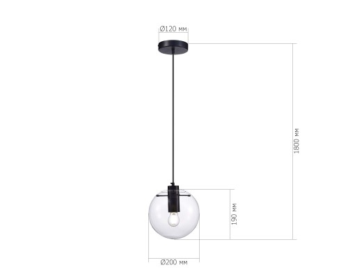 SL1056.403.01 Подвес ST-Luce Черный/Прозрачный E27 1*60W NOOR