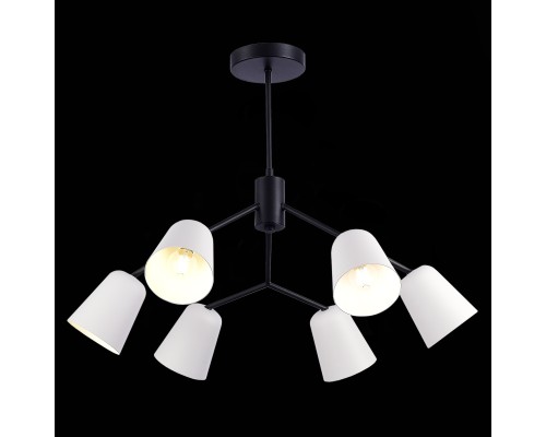SLE155942-06 Светильник потолочный Черный/Белый E14 6*40W MARIO