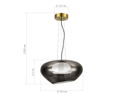 SL6019.313.01 Светильник подвесной ST-Luce Латунь/Дымчатый, Белый LED 1*20W 3000K FORAY