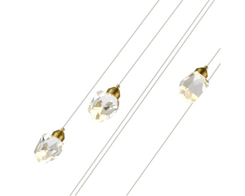 SL6114.203.06 Светильник подвесной ST-Luce Золотистый/Прозрачный LED 6*3W 3000K CASCATO