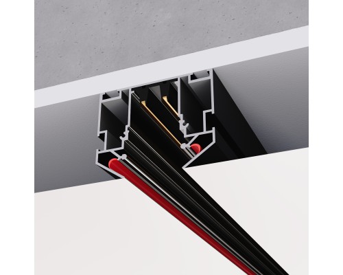 ST046.439.00 Шинопровод 220 под натяжной потолок  ST-Luce Черный Длина 3 000мм SKYLINE 220