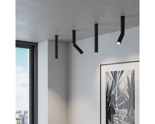 Накладной поворотный светодиодный светильник с антибликовой решеткой Pika 25029/LED 6W 4200K чёрный