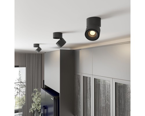 Накладной поворотный светодиодный светильник 15W 3000K черный матовый DLR031