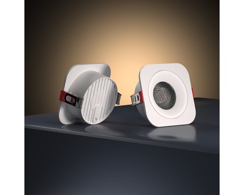 Светильник встраиваемый с антибликовой решеткой Tetro 10W 3000K белый IP44 15276/LED