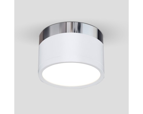 Накладной потолочный светильник DLR029 10W 4200K белый матовый/хром