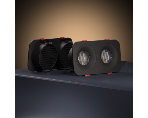 Светильник встраиваемый светодиодный с антибликовой решеткой Tetro 20W 3000K черный IP44 15277/LED