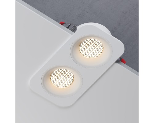 Светильник встраиваемый светодиодный с антибликовой решеткой Tetro 20W 3000K белый IP44 15277/LED