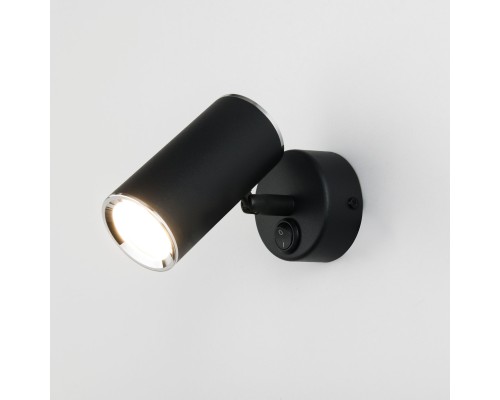 Настенный светодиодный светильник с поворотным плафоном Rutero GU10 SW черный (MRL 1003)