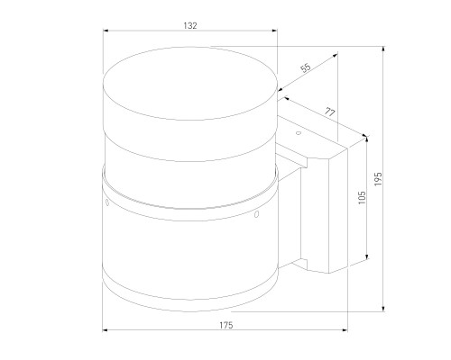 Уличный настенный светильник 1530 TECHNO LED 3000K чёрный 1530 TECHNO LED черный