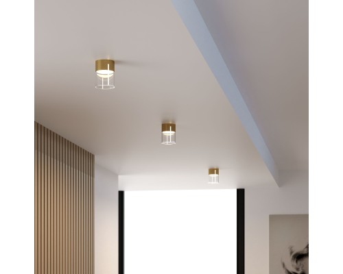 Светильник потолочный светодиодный 10W 4000К латунь/прозрачный 25047/LED