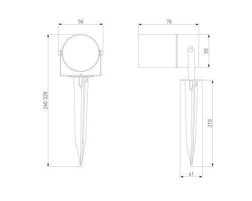 Ландшафтный поворотный светильник Landscape LED 3000K черный IP54 043 FL LED черный
