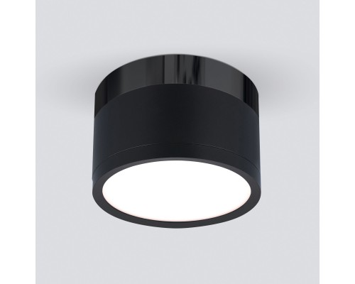 Накладной потолочный светодиодный светильник DLR029 10W 4200K черный матовый/черный хром