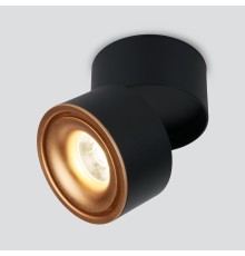 Накладной поворотный светодиодный светильник DLR031 15W 4200K 3100 черный матовый/золото