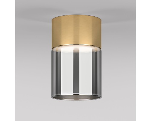 Светильник потолочный светодиодный 10W 4000К латунь/дымчатый 25047/LED