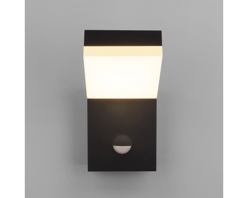 Уличный настенный светильник с датчиком движения Sensor 3000K IP54 1541 TECHNO LED черный