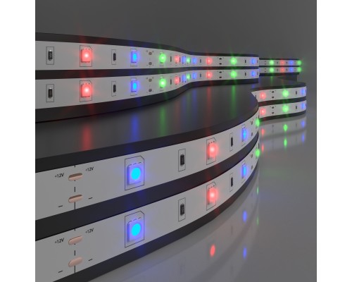Светодиодная лента Бегущая волна 12 В 7,2 Вт/м 30 Led/м 5050 IP20, RGB 5 м Лента светодиодная 12V 7,2W 30Led 5050 IP20 бегущая волна, 5м