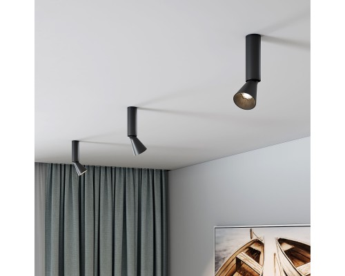 Накладной светодиодный поворотный светильник с антибликовой решеткой Piks 7W 4000К черный 25107/LED