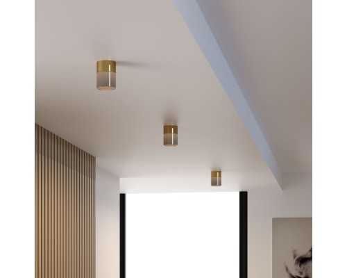 Светильник потолочный светодиодный 10W 4000К латунь/дымчатый 25047/LED