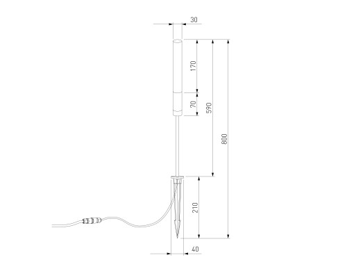 Ландшафтный светильник на колышке Invi (35155/F) 3000K черный 35155/F черный