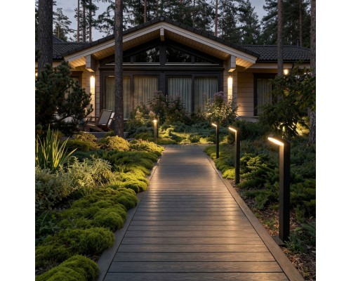 Ландшафтный уличный светильник Sensor 3000K Чёрный IP54 1542 TECHNO LED черный