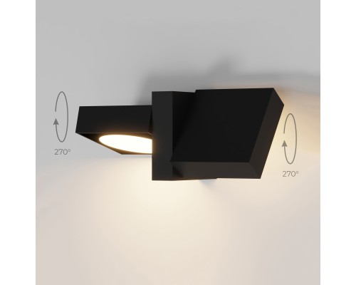 Уличный настенный поворотный светильник Twin 3000K черный 35170/D черный