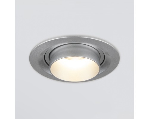 Встраиваемый светодиодный светильник с регулировкой угла освещения 9920 LED 15W 4200K серебро