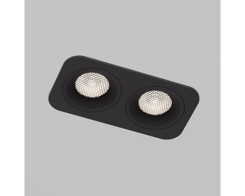 Светильник встраиваемый светодиодный с антибликовой решеткой Tetro 20W 4000K черный IP44 15277/LED