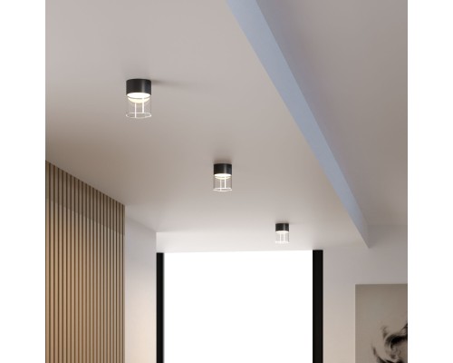 Светильник потолочный светодиодный 10W 4000К черный/прозрачный 25047/LED