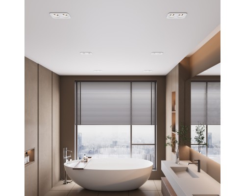 Светильник встраиваемый светодиодный с антибликовой решеткой Tetro 10W 4000K белый IP44 15277/LED