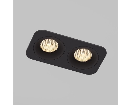 Светильник встраиваемый светодиодный с антибликовой решеткой Tetro 20W 3000K черный IP44 15277/LED