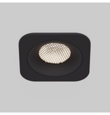 Светильник встраиваемый светодиодный с антибликовой решеткой Tetro 10W 4000K черный IP44 15276/LED