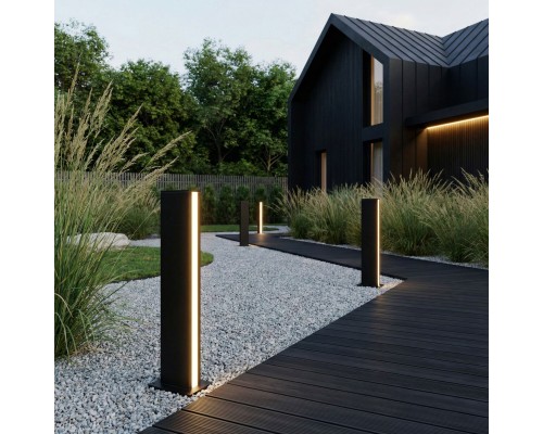 Ландшафтный светильник уличный Flat 3000K чёрный 1538 TECHNO LED черный