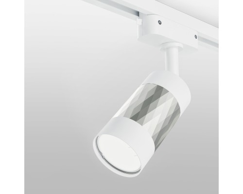 Трековый светильник для однофазного шинопровода Mizar GU10 Белый/серебро MRL 1007