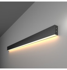Линейный светодиодный накладной односторонний светильник 103см 20Вт 3000К черная шагрень 100-100-40-103