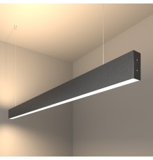 Линейный светодиодный подвесной двусторонний светильник 128см 50Вт 4200К черная шагрень 101-200-40-128