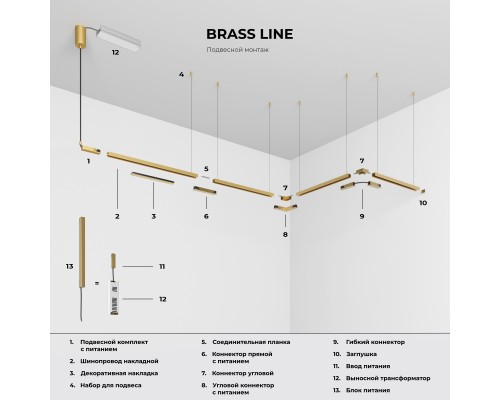 Brass Line Набор для подвеса латунь 85226/00 85226/00